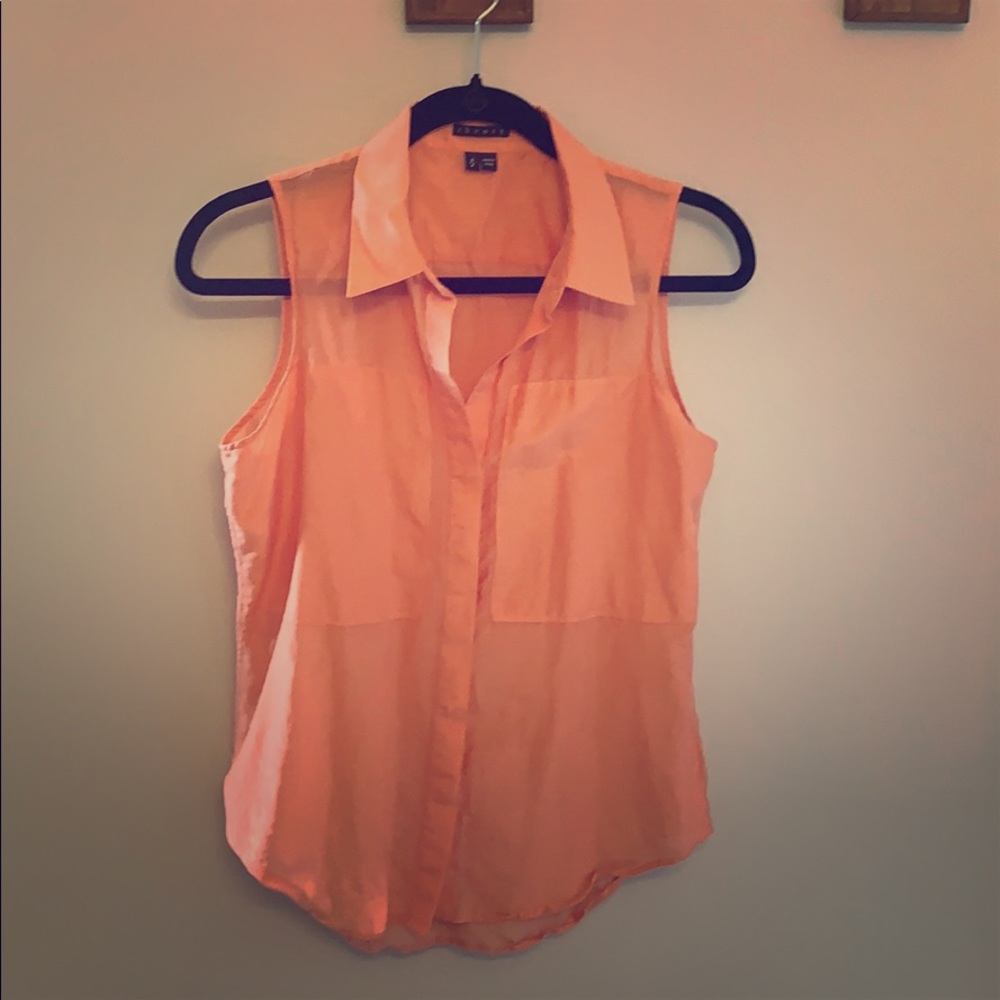 Theory linen sleeveless blouse